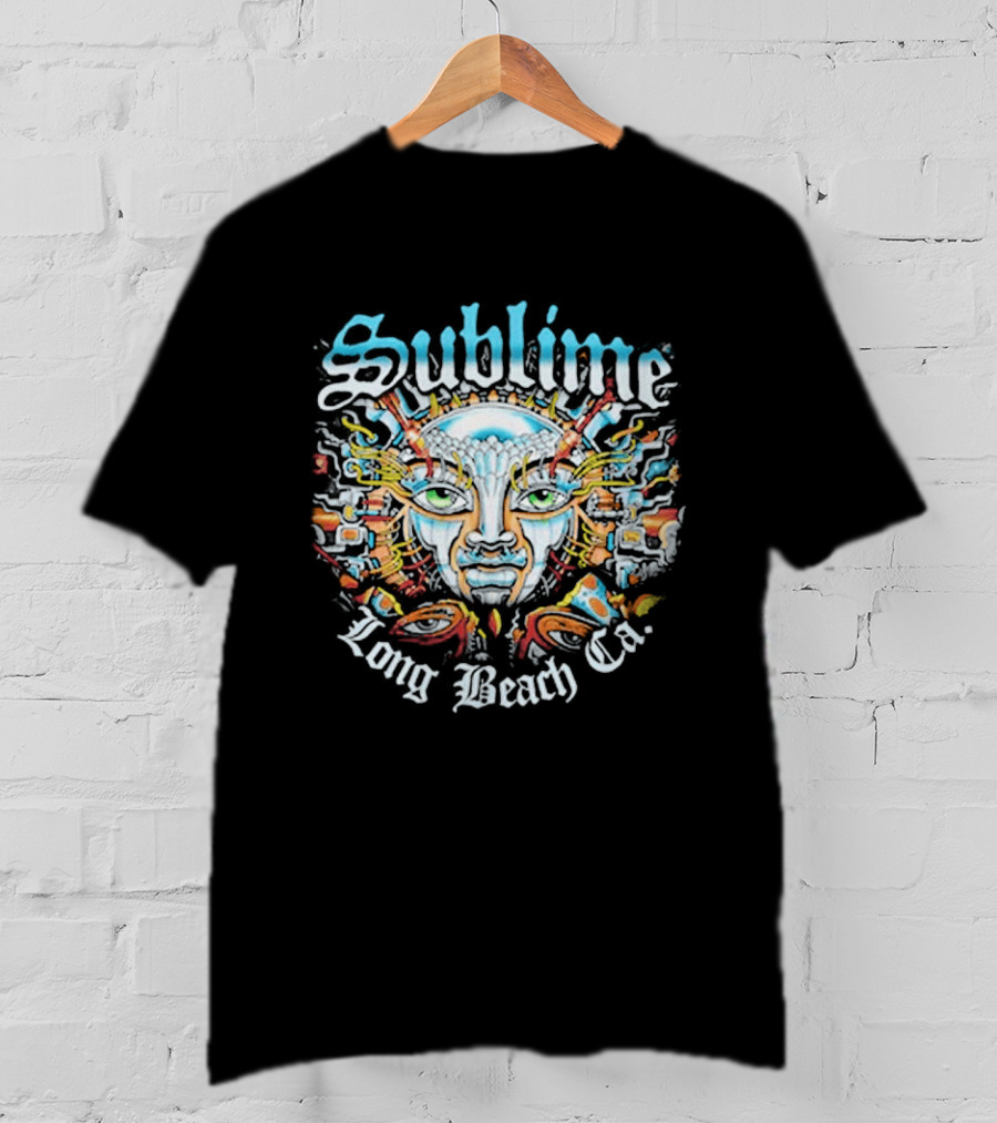 Sublime Long Beach CA Psychedelic Sunburst Face T-Shirt