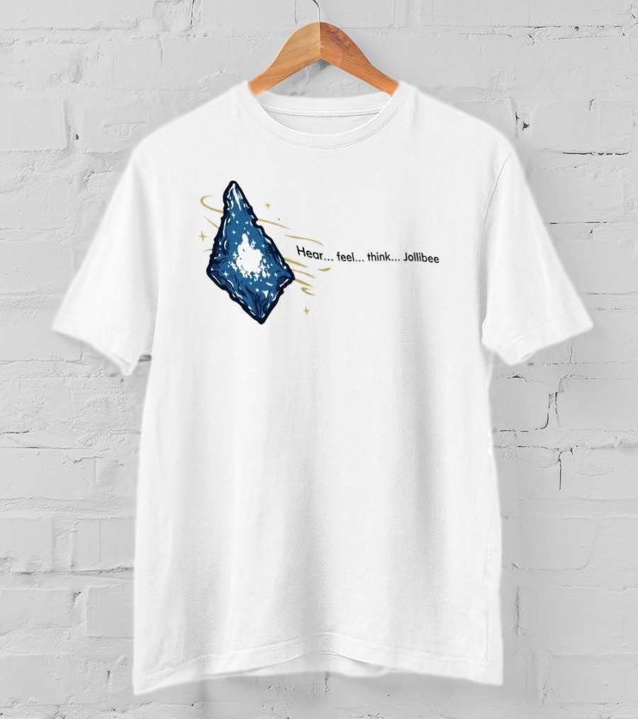 Hear Feel Think Jollibee Blue Crystal Stone T-Shirt
