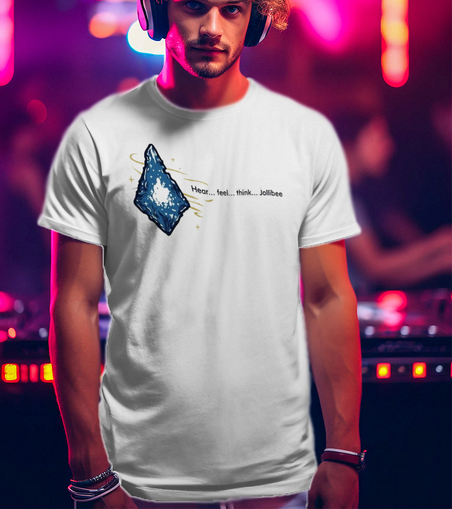 Hear Feel Think Jollibee Blue Crystal Stone T-Shirt