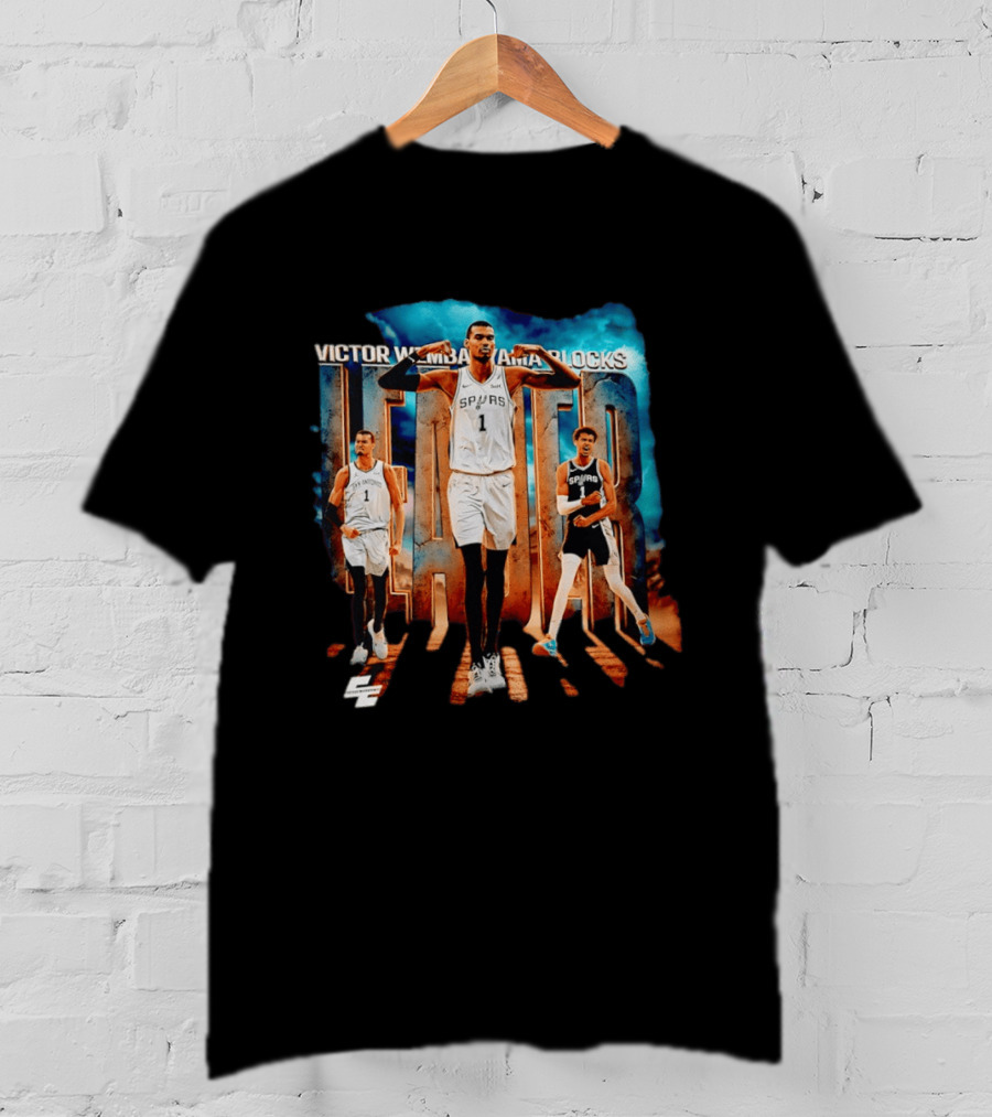 Victor Wembanyama San Antonio Spurs Blocks Leader T-Shirt
