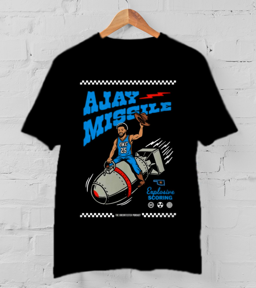 Ajay Missile Explosive Scoring UNC 23 Riding Bomb Cowboy Basketball T-Shirt