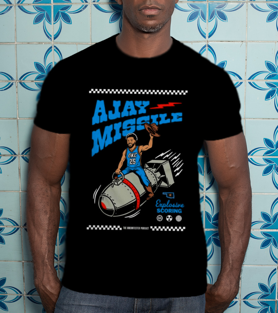 Ajay Missile Explosive Scoring UNC 23 Riding Bomb Cowboy Basketball T-Shirt