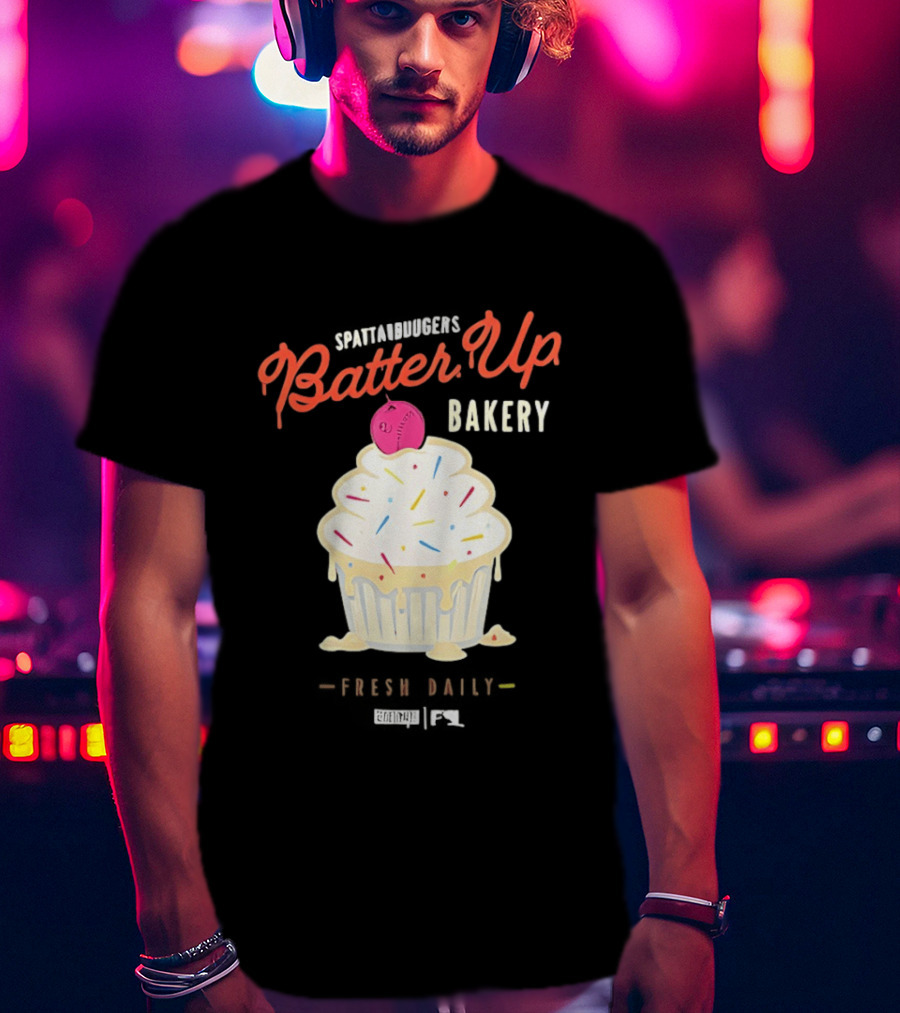 Batter Up Bakery Fresh Daily Cupcake Baseball T-Shirt