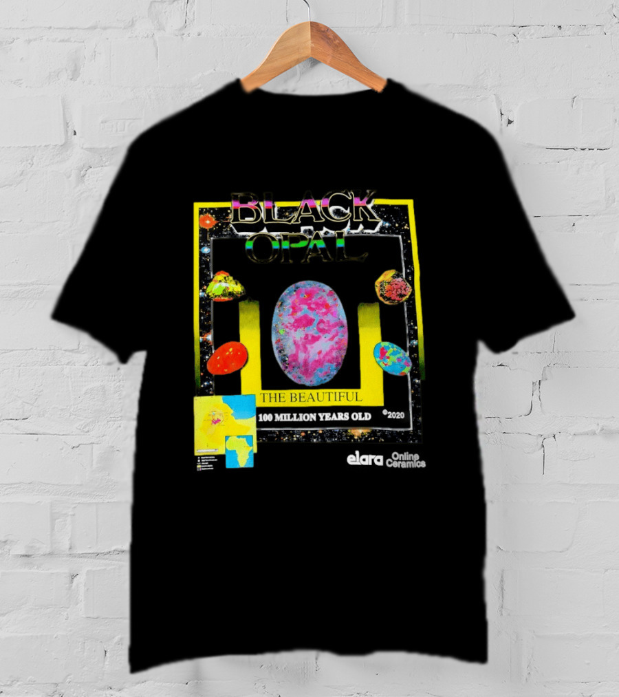 Black Opal The Beautiful 100 Million Years Old Celestial Stars Retro Vibe T-Shirt