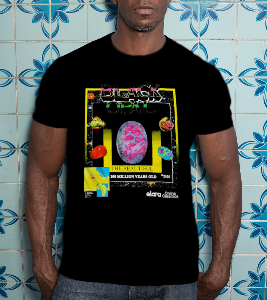 Black Opal The Beautiful 100 Million Years Old Celestial Stars Retro Vibe T-Shirt