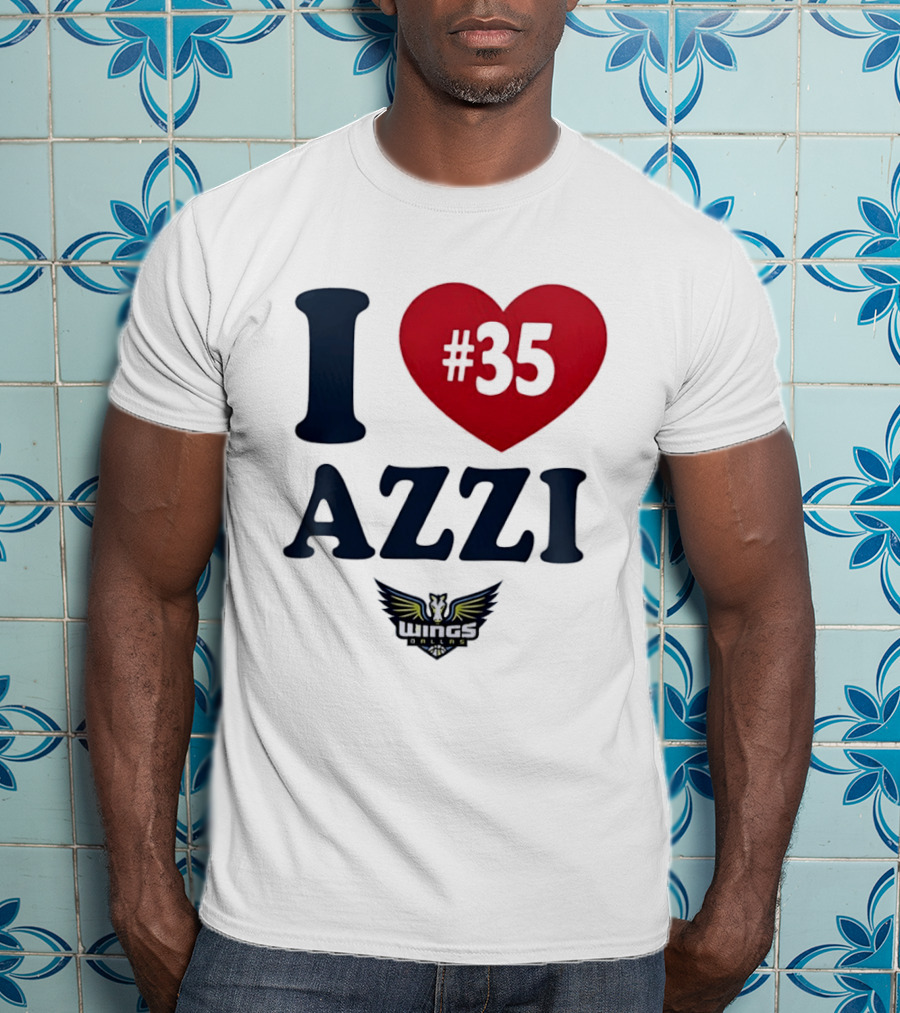 I Love Azzi Fudd Heart 35 Dallas Wings WNBA T-Shirt