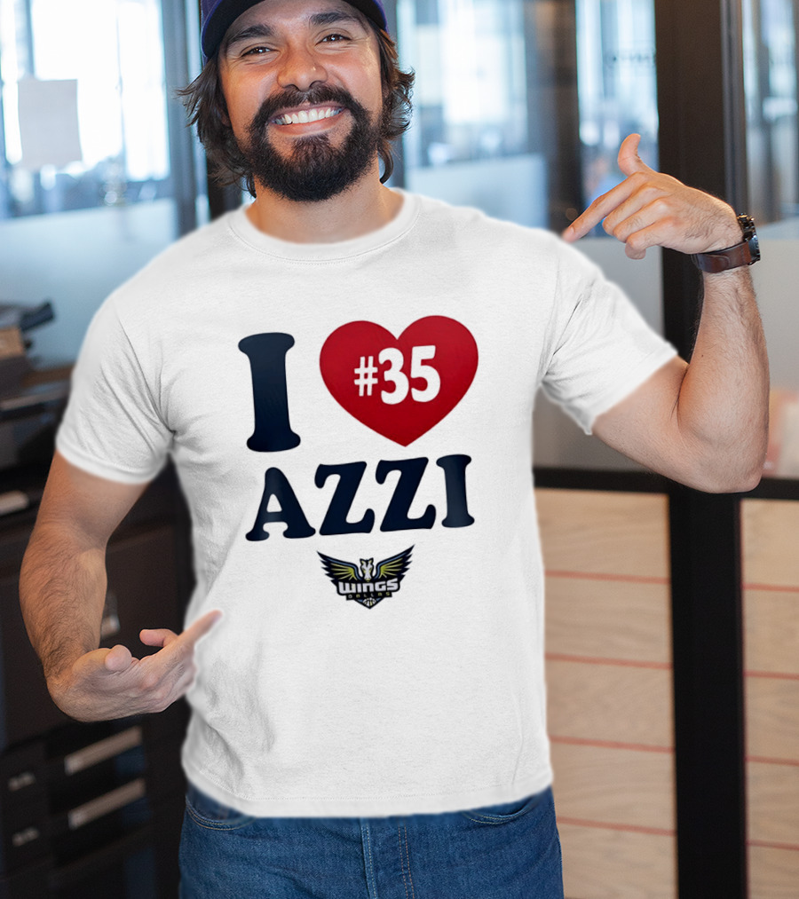 I Love Azzi Fudd Heart 35 Dallas Wings WNBA T-Shirt