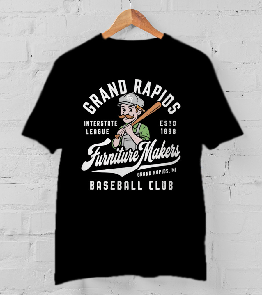 Grand Rapids Furniture Makers Baseball Club Interstate League Est 1898 T-Shirt