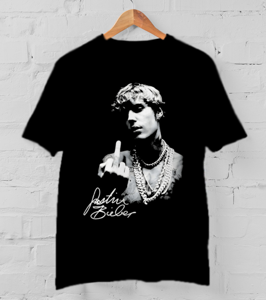 Justin Bieber Middle Finger Gesture T-Shirt