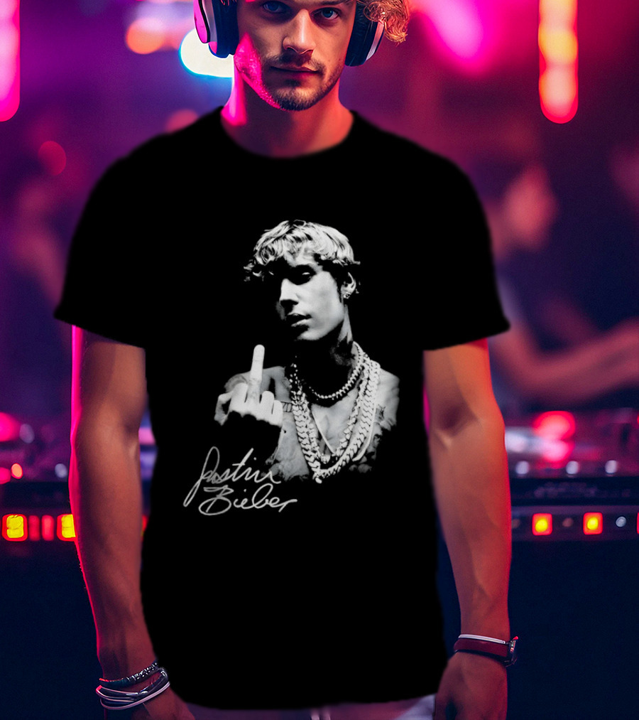 Justin Bieber Middle Finger Gesture T-Shirt