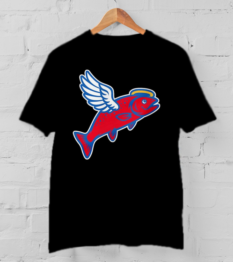 Los Angeles Angels Baseball Flying Fish With Halo And Wings T-Shirt