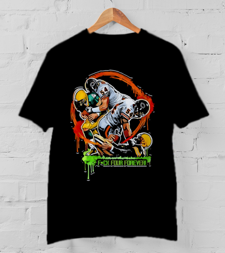 Brian Urlacher Chicago Bears Vs Green Bay Packers Football F*ck Four Forever 2026 T-Shirt