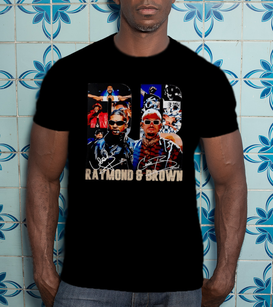 Usher Raymond Chris Brown Raymond And Brown Tour Signatures Sunglasses T-Shirt