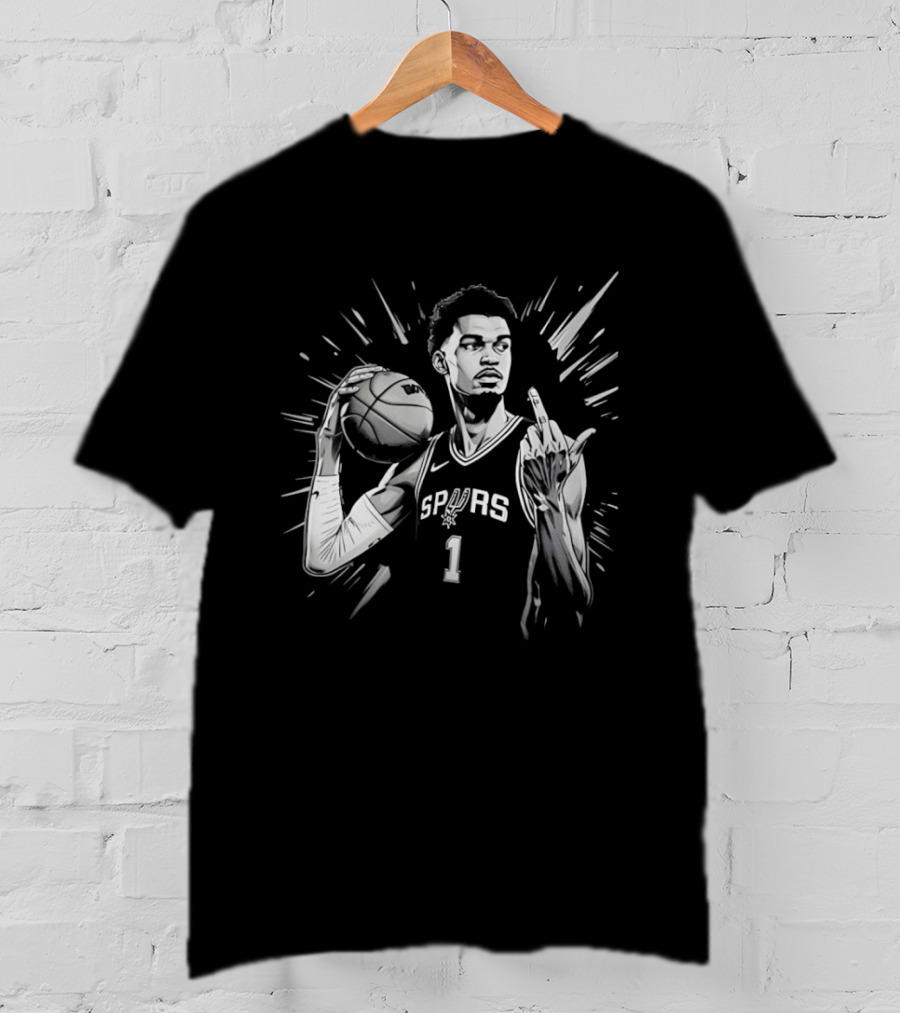 Victor Wembanyama San Antonio Spurs Basketball Middle Finger Bold Hype T-Shirt