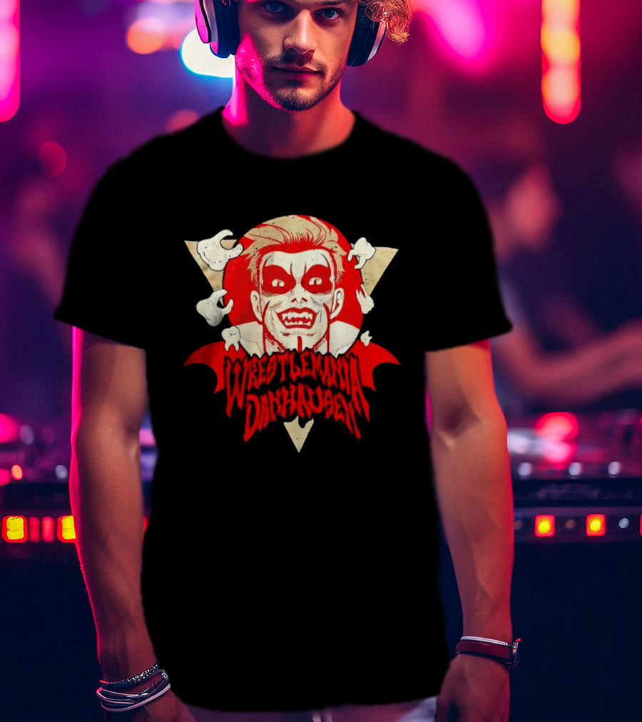 WrestleMania Danhausen WWE Curse Vampire Face Triangle T-Shirt