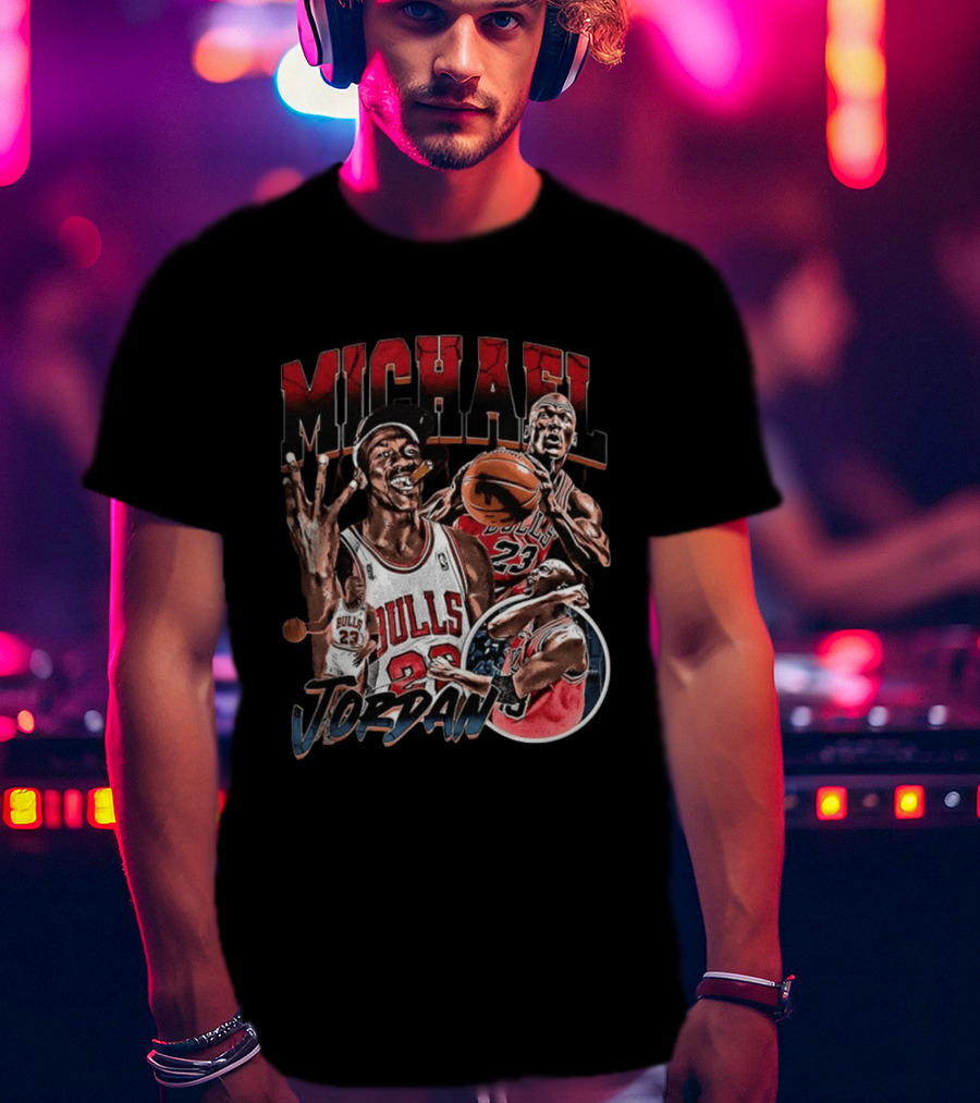 Michael Jordan Chicago Bulls NBA 90's Basketball Legend 23 T-Shirt