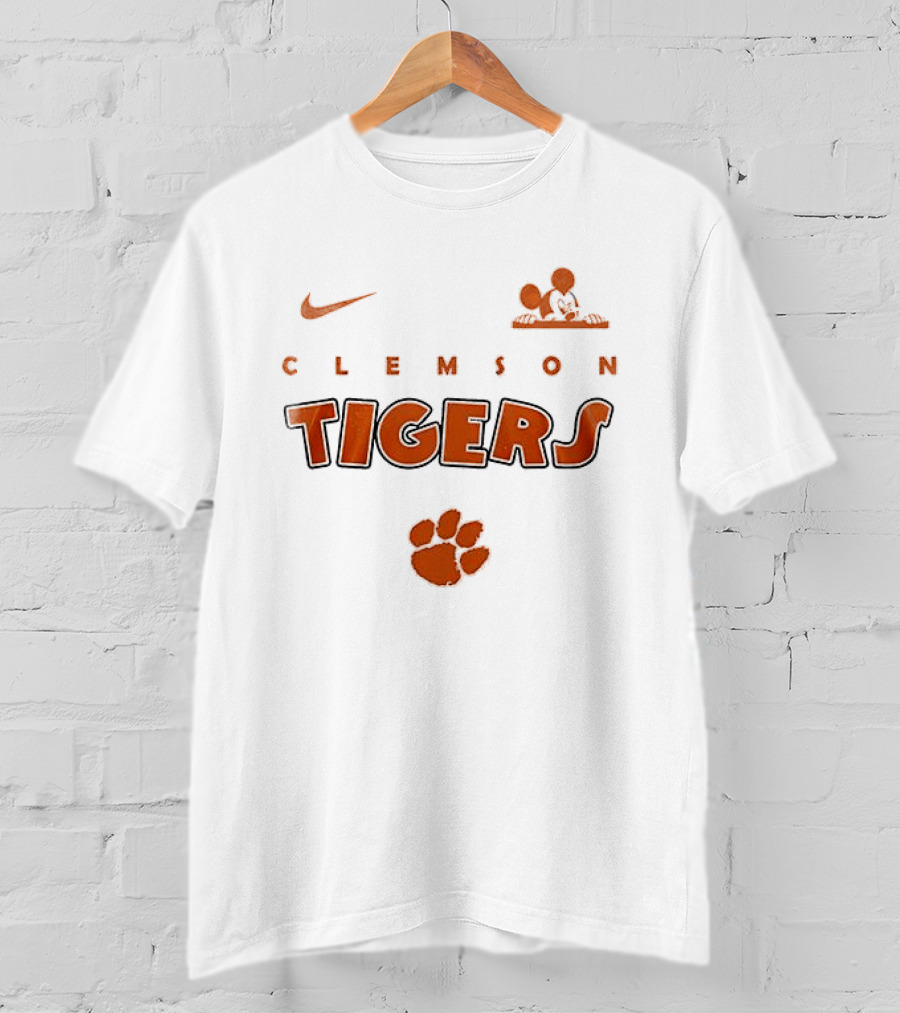Clemson Tigers Mickey Mouse Ears Up Game On Nike T-Shirt