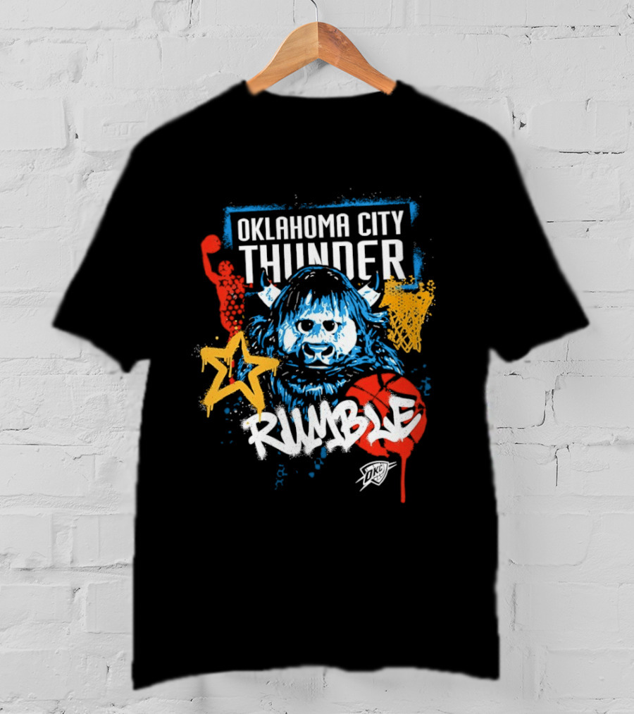 Oklahoma City Thunder Rumble Graffiti Star Basketball T-Shirt