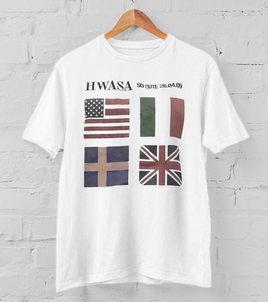Hwasa USA Italy Sveriges British Flags T-Shirt