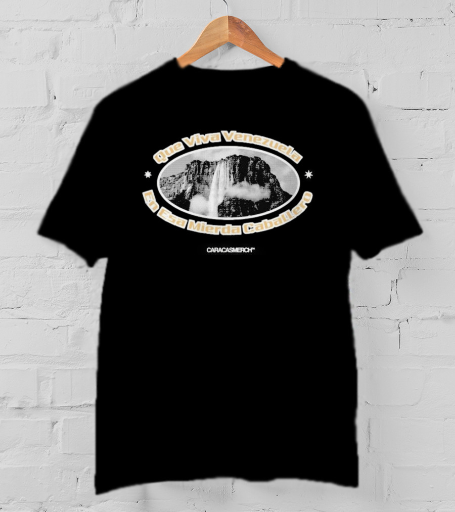 Que Viva Venezuela En Esa Mierda Caballero Black Boxy T-Shirt