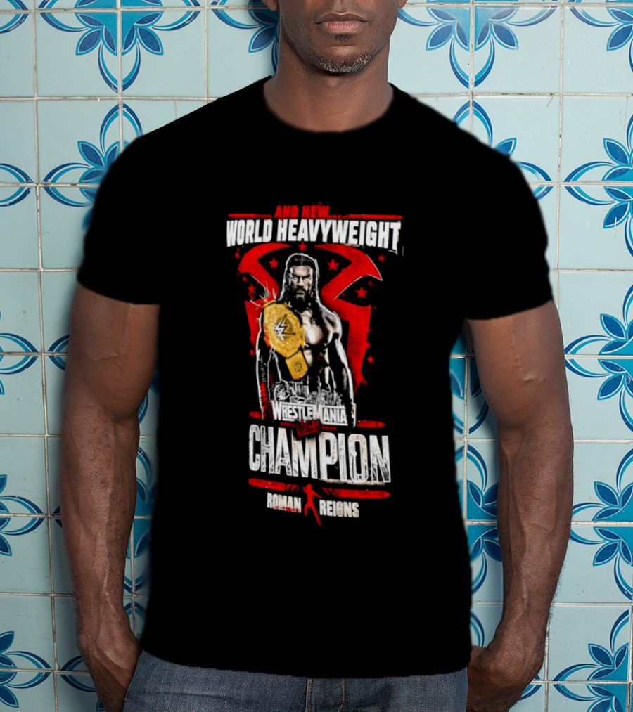 Roman Reigns WrestleMania 42 And New World Heavyweight Champion T-Shirt