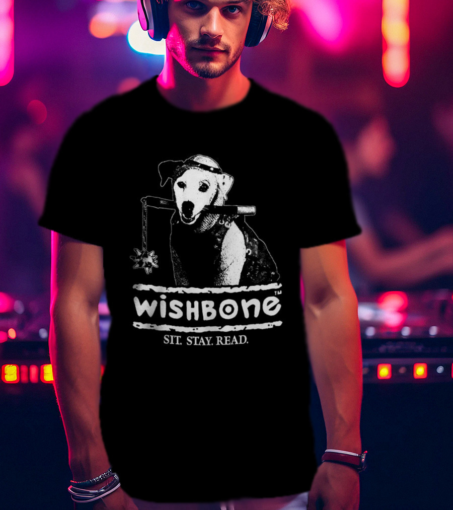 Wishbone Sit Stay Read Dog 1990 T-Shirt