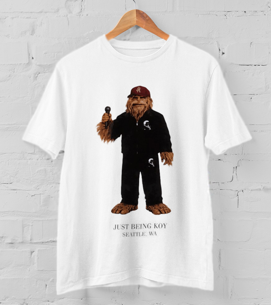Sasquatch Portland Trail Blazers Just Being Koy Seattle WA Mascot Microphone Outfit T-Shirt