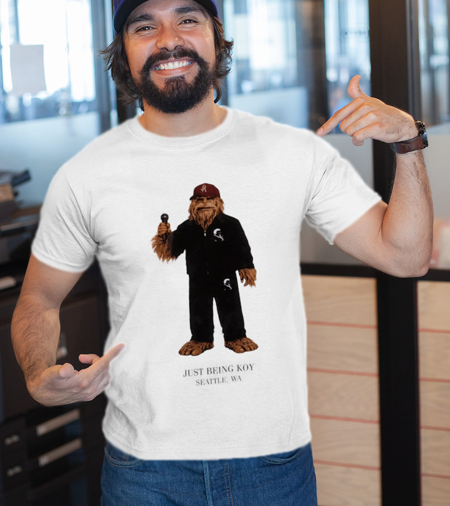 Sasquatch Portland Trail Blazers Just Being Koy Seattle WA Mascot Microphone Outfit T-Shirt