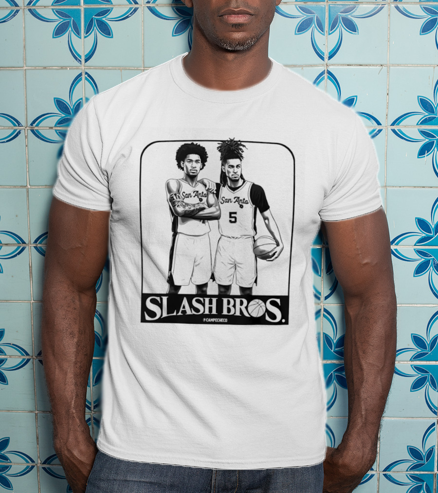 Stephon Castle Dylan Harper San Antonio Spurs Slash Bros Basketball Legends T-Shirt