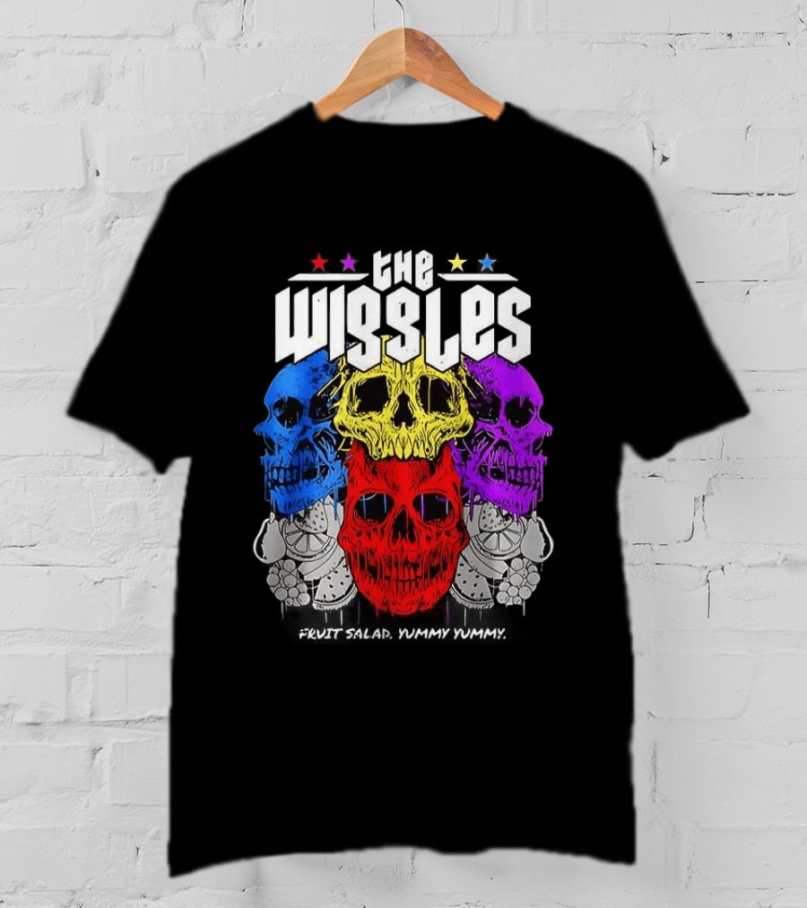 The Wiggles Fruit Salad Yummy Yummy Colorful Skull T-Shirt