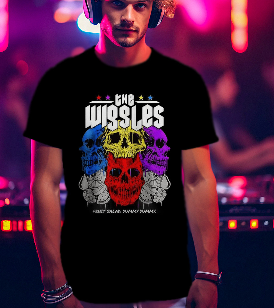 The Wiggles Fruit Salad Yummy Yummy Colorful Skull T-Shirt