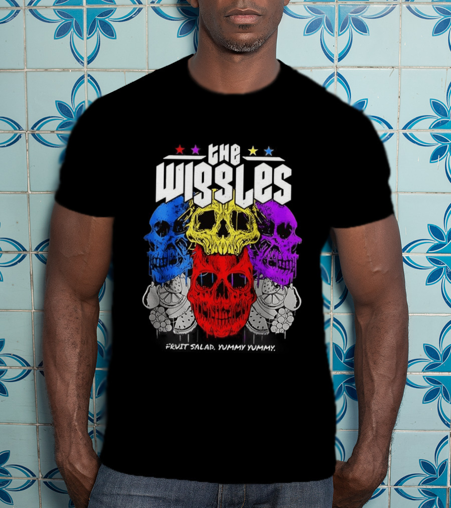 The Wiggles Fruit Salad Yummy Yummy Colorful Skull T-Shirt