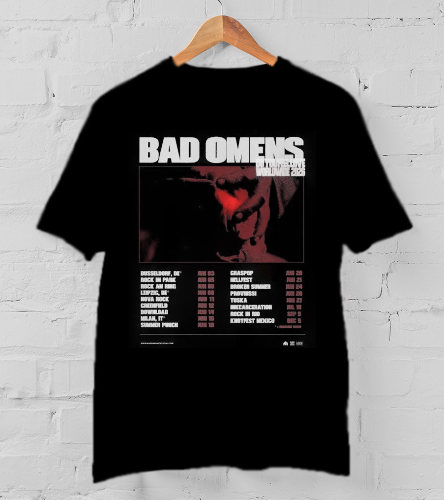 Bad Omens 2026 Worldwide Tour Dates T-Shirt