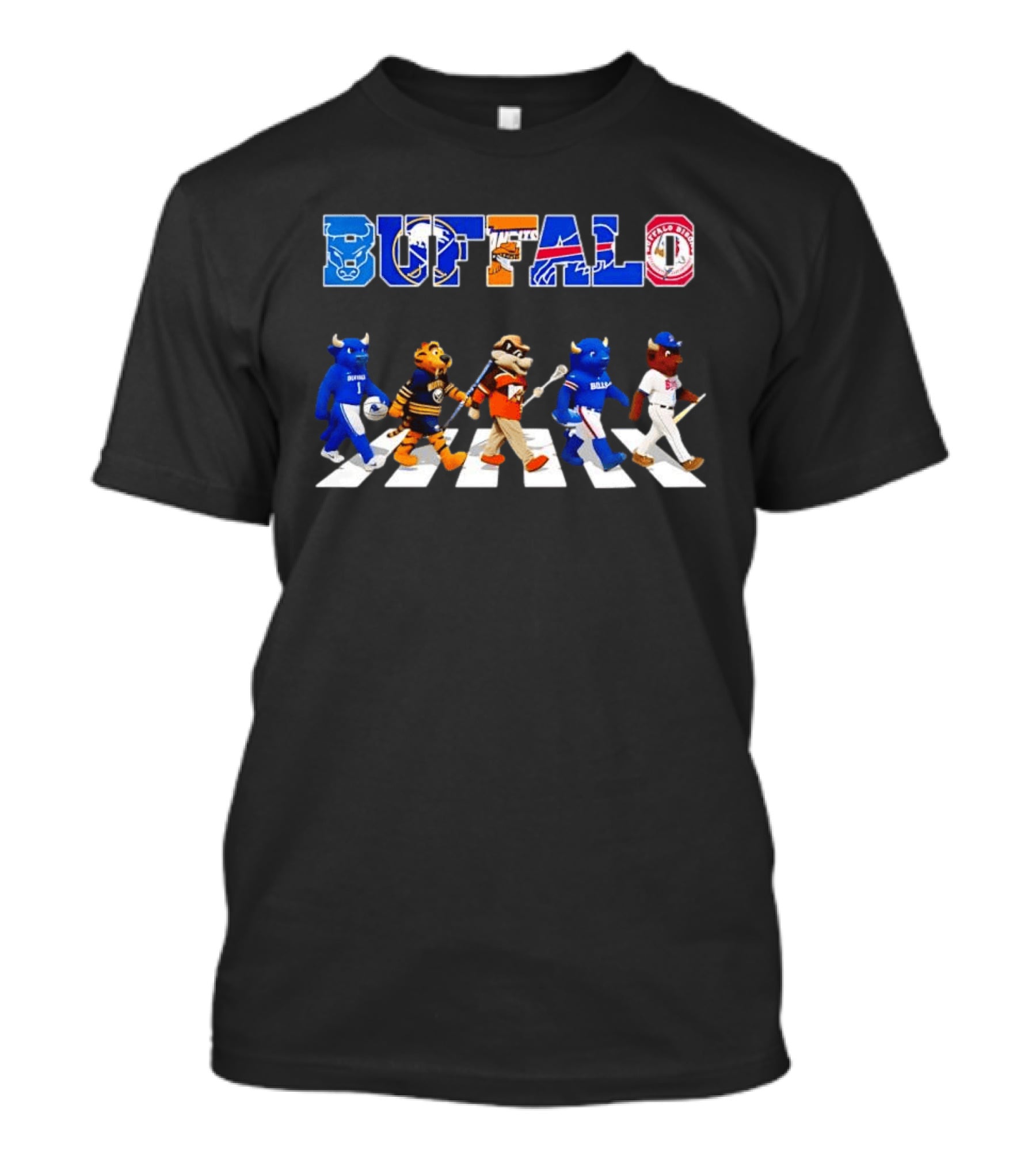 Buffalo Bills Sabres Bisons Bulls Mascots Abbey Road 2026 T-Shirt