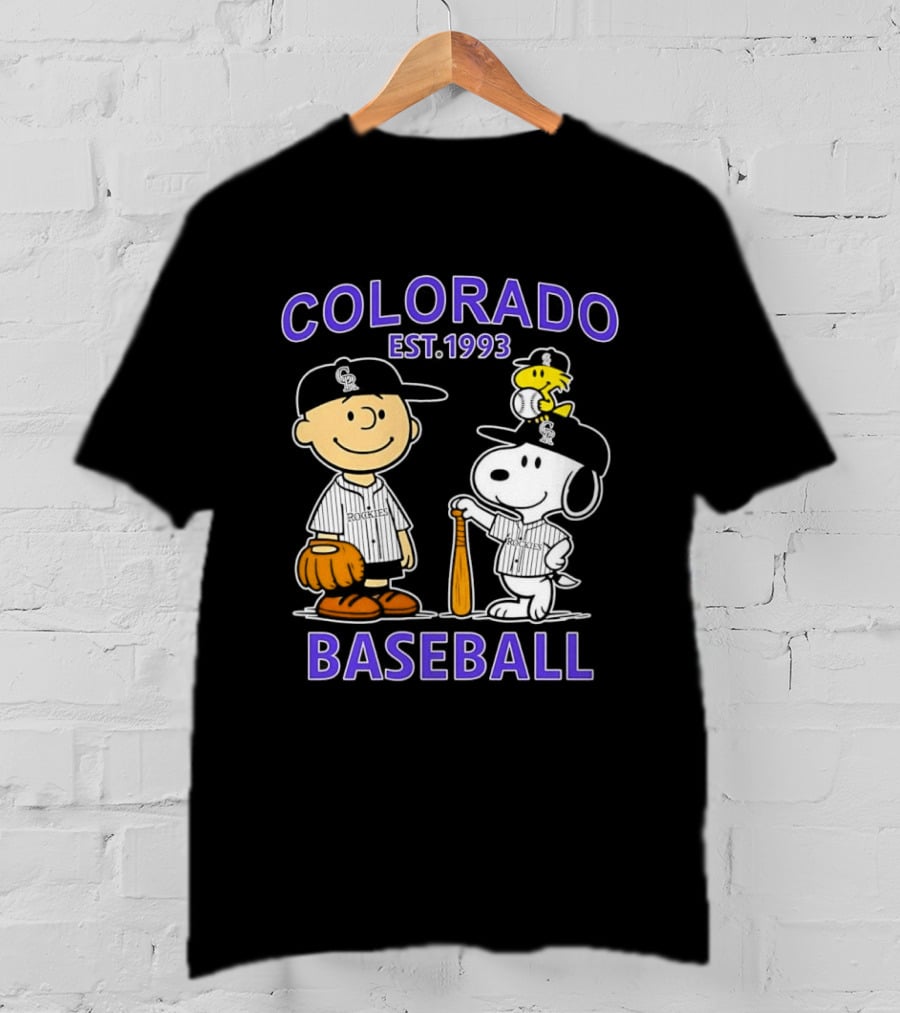Charlie Brown Snoopy Woodstocks Colorado Baseball EST 1993 T-Shirt