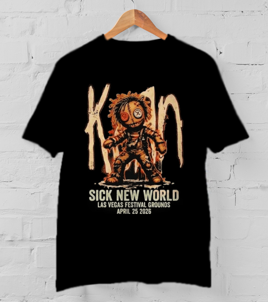 Korn Sick New World Festival 2026 Las Vegas Festival Grounds April 25 Stitch Doll T-Shirt