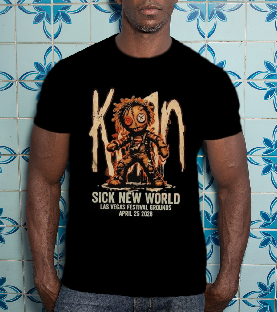 Korn Sick New World Festival 2026 Las Vegas Festival Grounds April 25 Stitch Doll T-Shirt