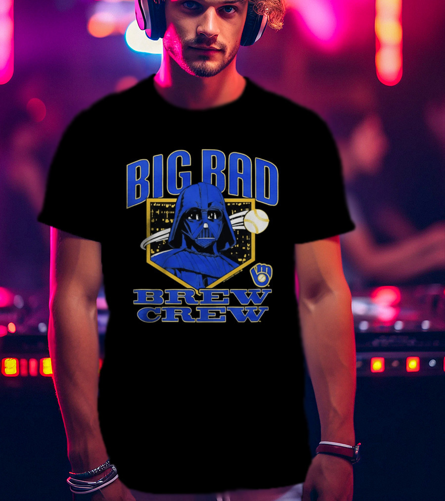 Milwaukee Brewers Big Bad Brew Crew Star Wars Dark Side Baseball T-Shirt