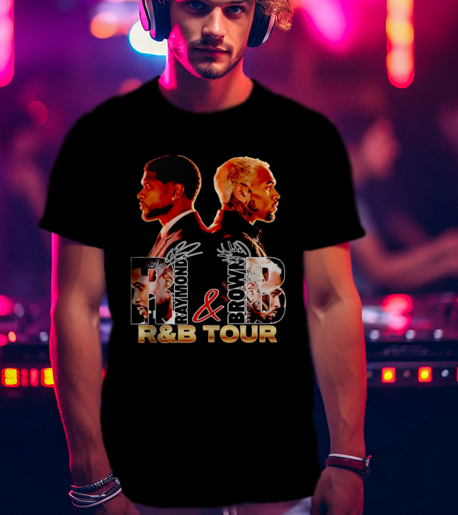 Usher Raymond And Chris Brown R&B Tour Turn One's Back Signature T-Shirt