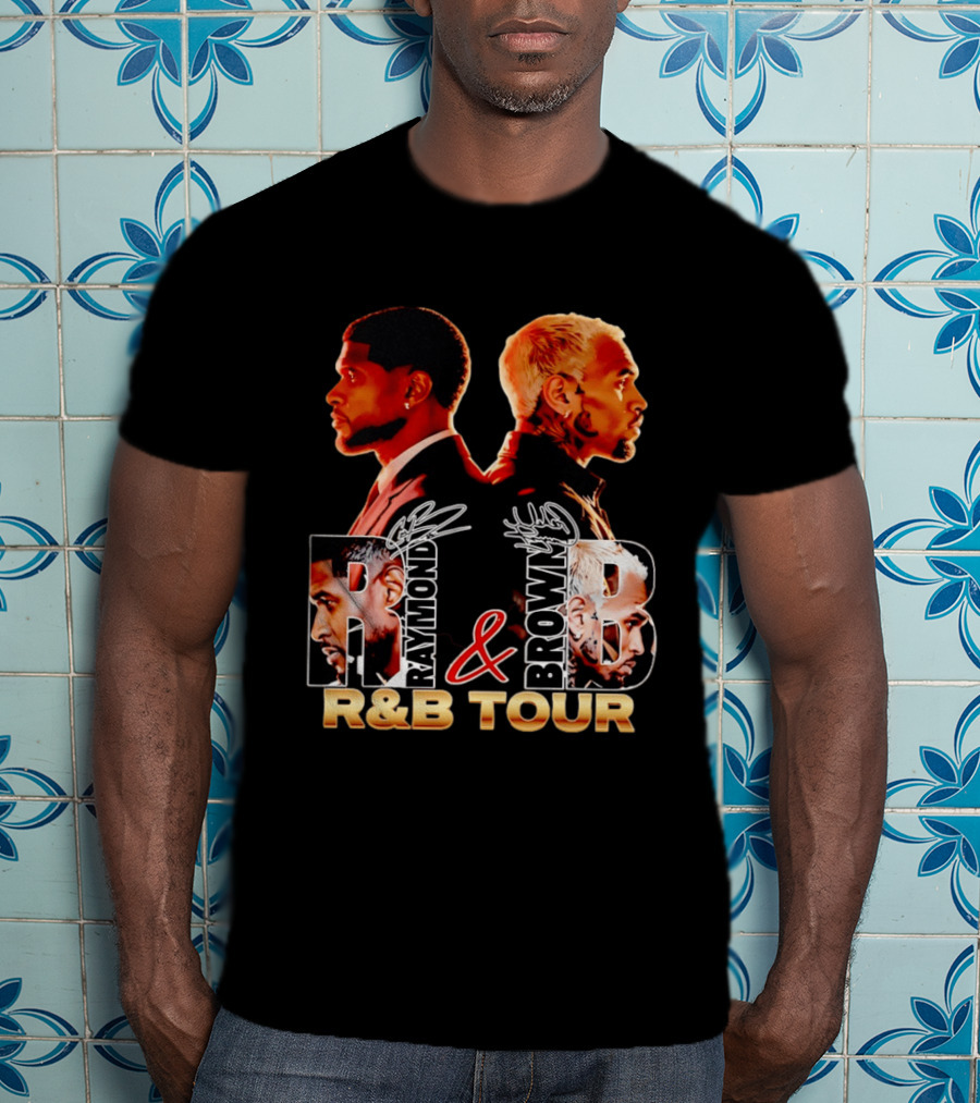 Usher Raymond And Chris Brown R&B Tour Turn One's Back Signature T-Shirt