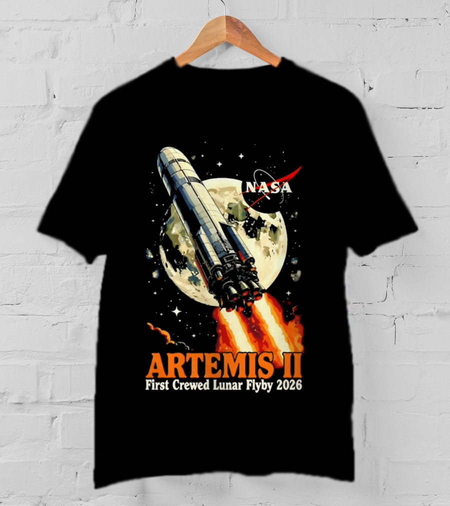 NASA Artemis II 2026 First Crewed Lunar Flyby Mission Launch T-Shirt