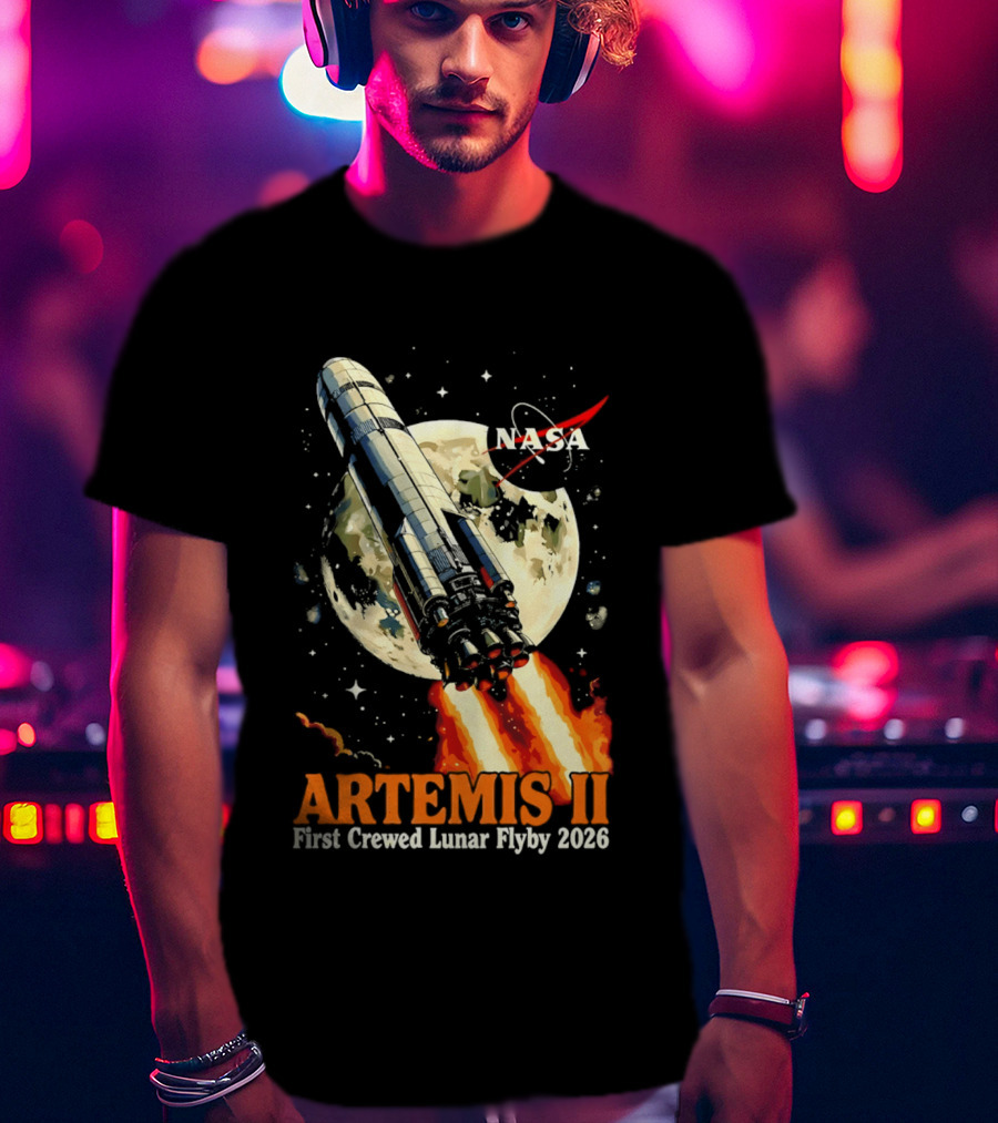 NASA Artemis II 2026 First Crewed Lunar Flyby Mission Launch T-Shirt
