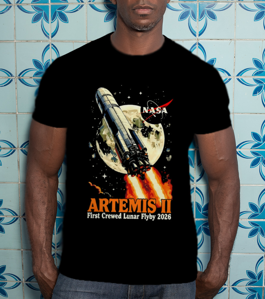 NASA Artemis II 2026 First Crewed Lunar Flyby Mission Launch T-Shirt