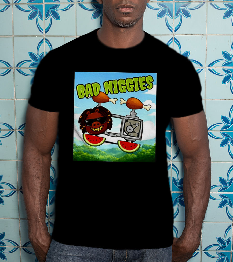 Bad Niggies Angry Birds Parody Flying Pig T-Shirt