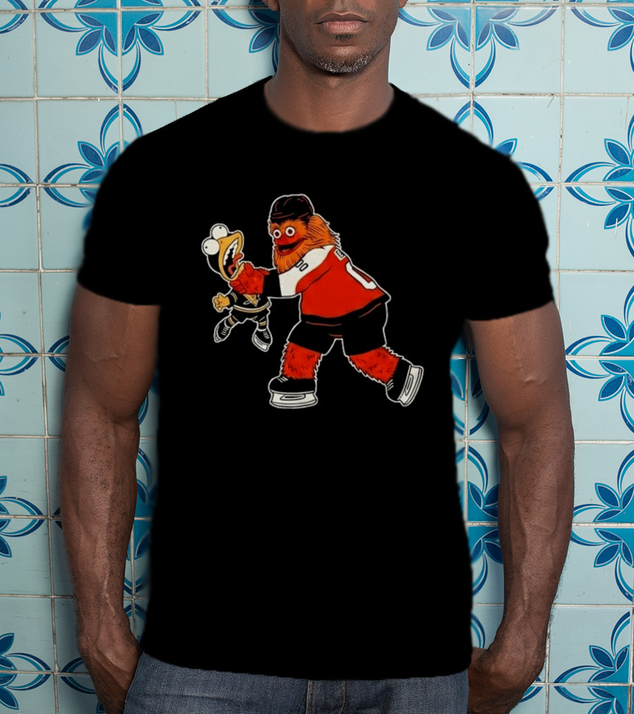 Gritty Vs Iceburgh Philadelphia Flyers Pittsburgh Penguins Hockey Meme T-Shirt