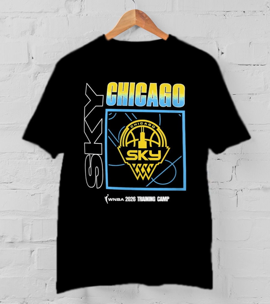 Chicago Sky WNBA 2026 Training Camp Logo With Basketball And Skyline T-Shirt