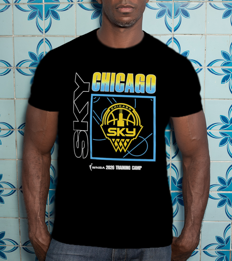 Chicago Sky WNBA 2026 Training Camp Logo With Basketball And Skyline T-Shirt