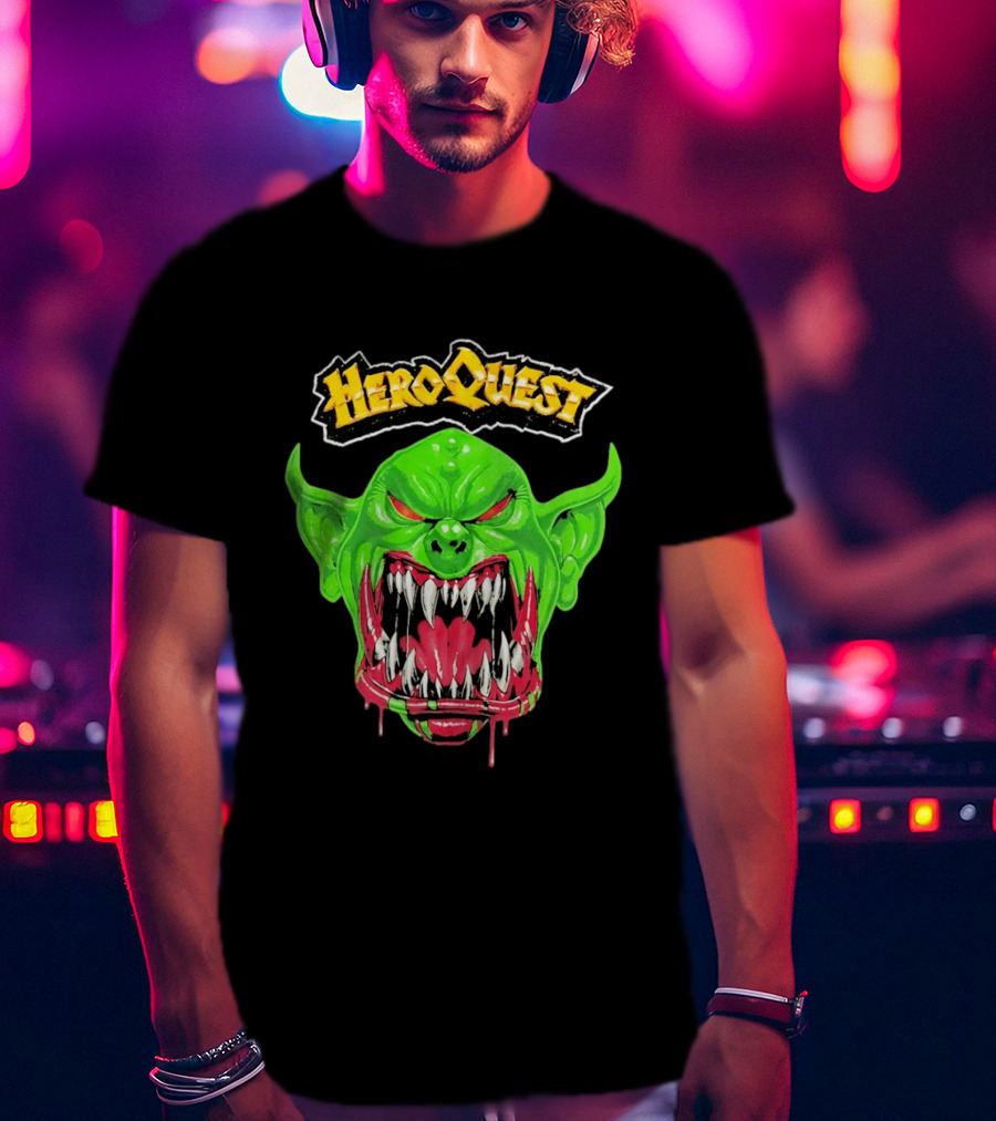 HeroQuest Orc Monster Face Graphic Iconic Fantasy Game T-Shirt
