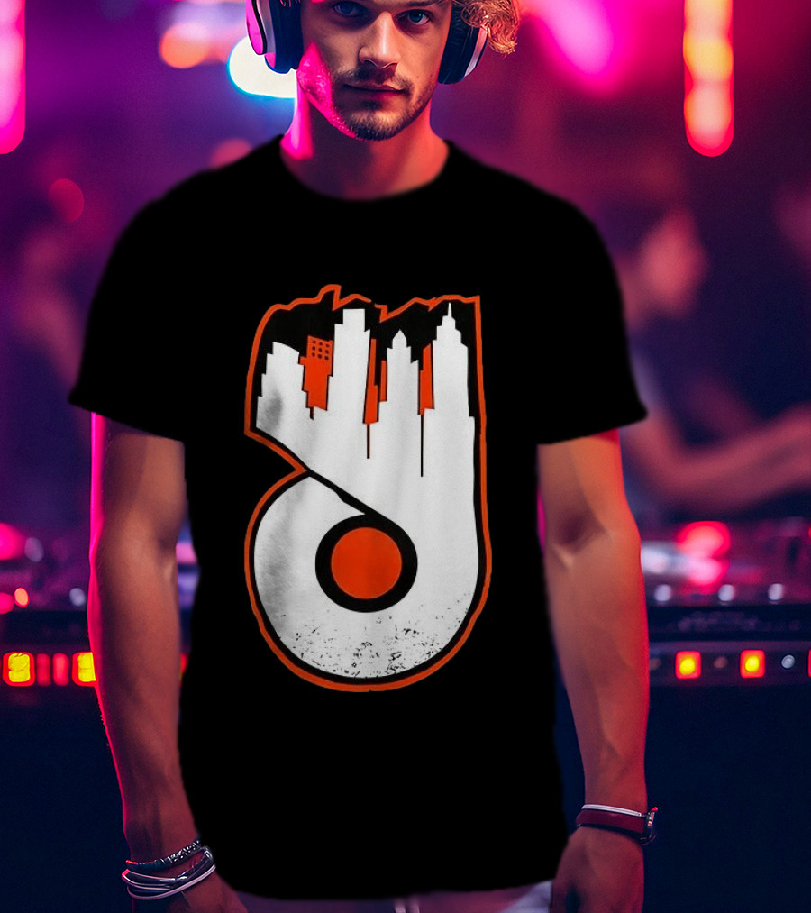 Philadelphia Flyers Skyline Emblem With Cityscape T-Shirt