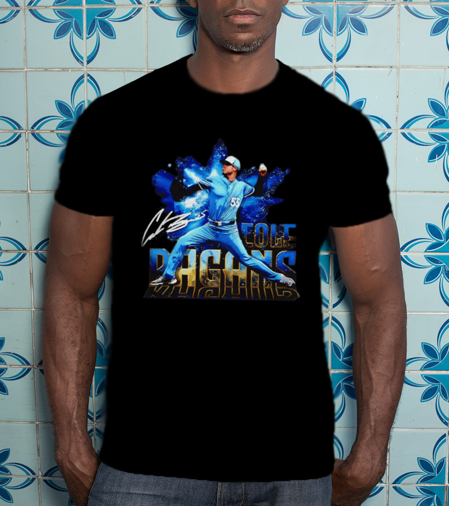 Cole Ragans 55 Kansas City Royals MLB Burst Pitcher Action T-Shirt